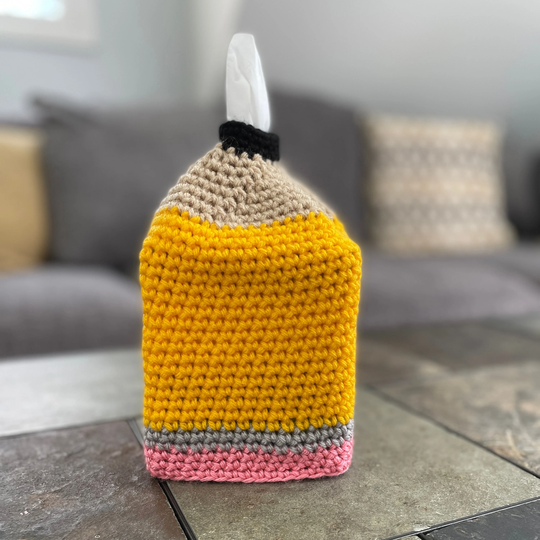 Pencil Tissue Box Cover, Crochet Tissue Box Cover, Home Decor