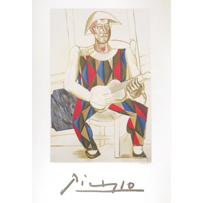 Arlequin A La Guitare by - Painting on