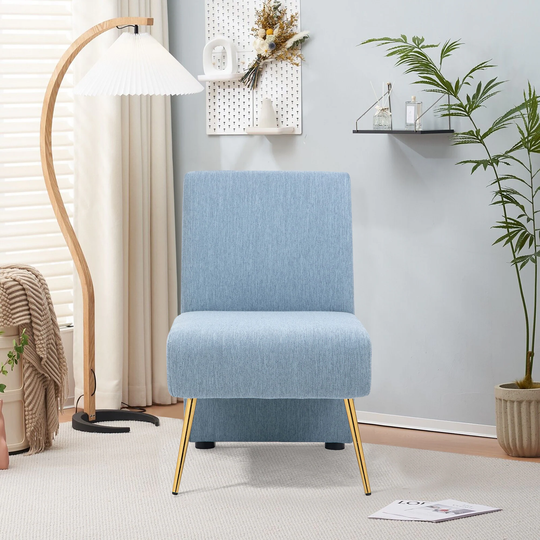 Modern Fabric Accent Chair With Metal Legs