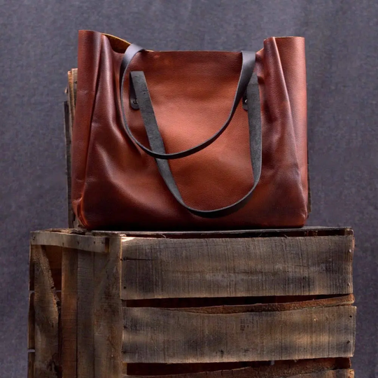Leather Tote Bag, Everyday Market Bag, Cowhide Top Grain Carryall, Ladies Handcrafted Antique Women Office Bag