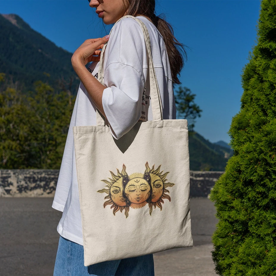 Solar Eclipse Tote Bag -Aesthetic Tote Bag, Art Bag, Aesthetic Canvas Bag, Celestial Bag