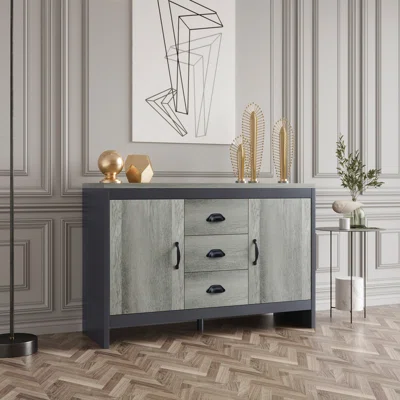 44.49" Wide 3 Drawer Sideboard