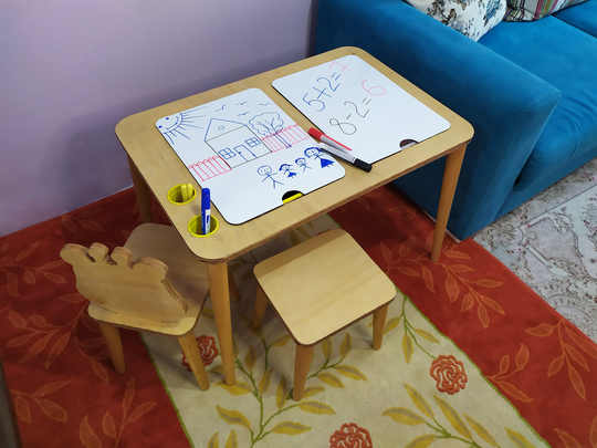 Sensory Table With Chalkboard & Whiteboard, Wooden Activity Table, Gift For Kids, Play Montessori Furniture, Best Gift