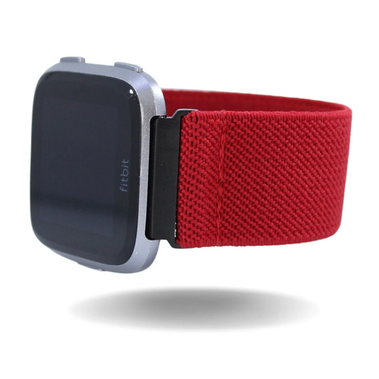 Elastic Fitbit Versa Watch Band | Fits 1, 2, Lite Solid Red Loop Love Valentines Comfy Gift Holiday Fall Winter Kiss