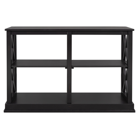Console Table with 3-Tier Open Storage Spaces and "X" Legs, Narrow Sofa Entry Table