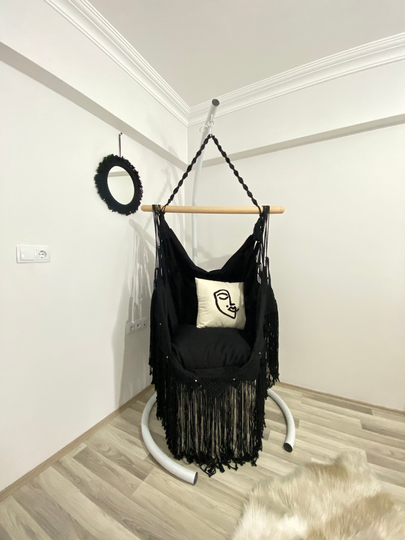 Hammock Hanging Chair, Macrame Swing Indoor Swing Chair, Chair in Bedroom