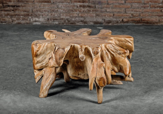 Round Coffee Table - Modern Teak Root