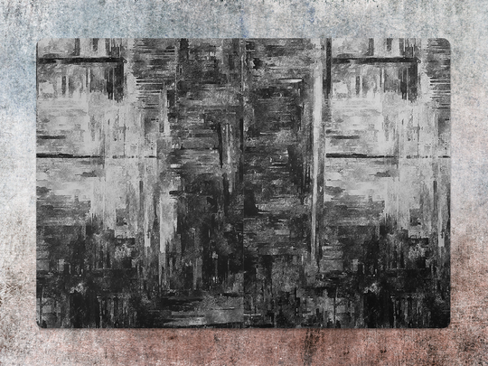 Black Abstract Chair Mat, Vinyl Floor Gray Protective Watercolor Splat Decorative Kids Room Decor