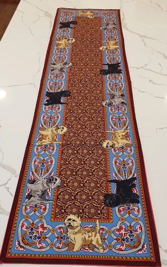 Cairn Terrier Table Runner, Linen, Decor, Mother's Day Gift, Home Centerpiece, Dog Lover Gift
