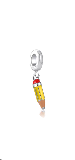 Fits Pandora Charm Bracelet Pencil S925 Silver Stamped