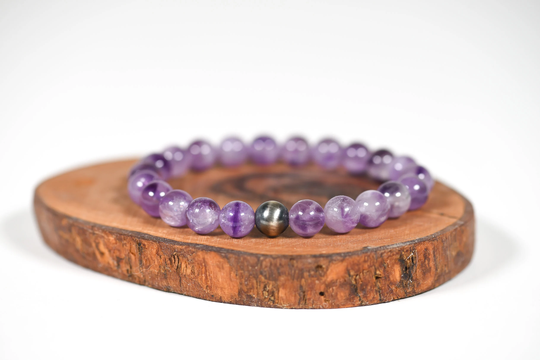 Lavender Amethyst Bracelet 8mm Beads, February Birthstone, Natural
