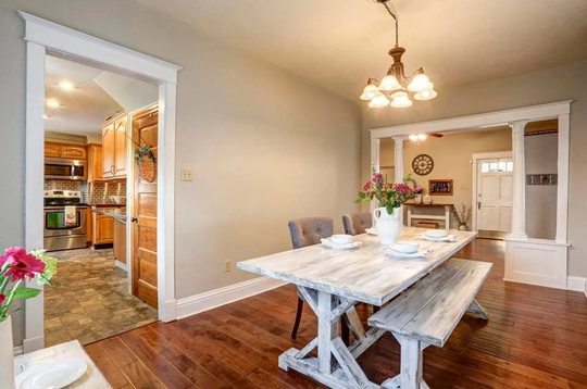 Whitewash Farmhouse Table, Shabby Chic Rustic Farm Dining Natural Wood Kitchen Table
