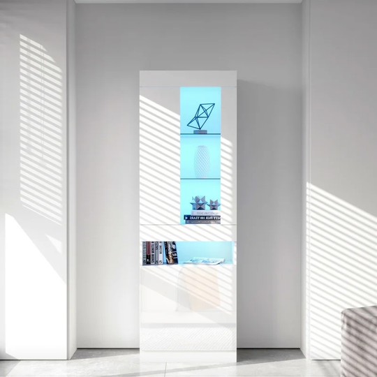 Morden Side cabinet with LED light shelving drawer