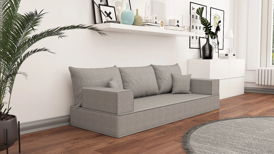 Linen 8" Window Seat, Sectional Sofa, Floor Cushions, Color K006, Bench Cushion, Modular Loveseat Sofa Cover