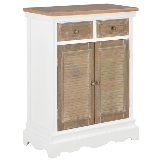 Sideboard White 23.6"x11.8"x31.5" Solid Wood