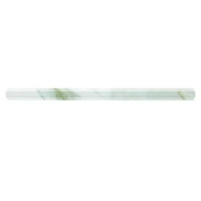 12" x 0.8" Honed Marble Pencil Liner Tile Trim in White