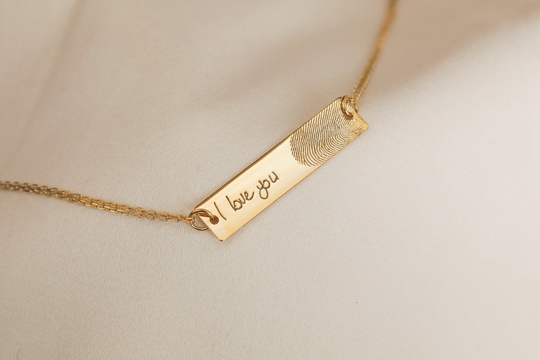 Fingerprint Bracelet, Actual Handwriting Personalized Charm Jewelry, Gift For Her Mom, Wedding Gift, Gold & Rose Gold, Silver