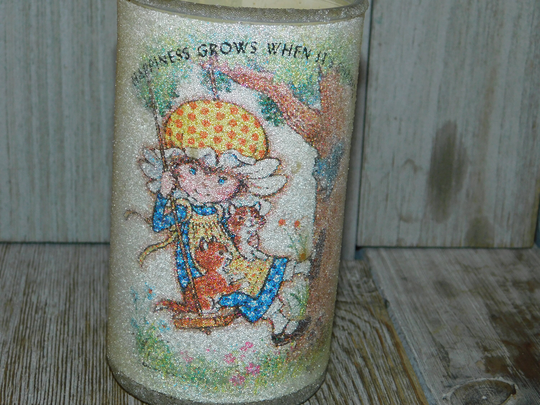 Candle Holder, Sunbonnet Girl, Pencil Home Decor, Girl Room Happiness Grows When It's Shared, Memories, Daysgonebytreasures