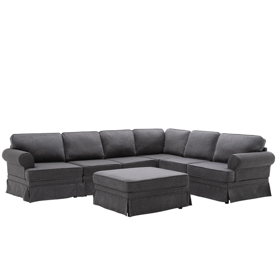 Crizza Modular Sectional Sofa Couch with Ottoman - 109.44 x 84.25 x 32.28 inch
