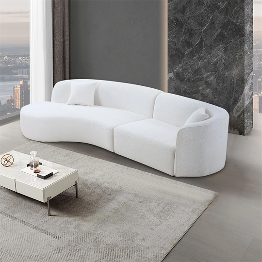 Modern Upholstery Curved Sofa, Right Hand Facing Sectional Sofa