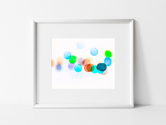 Abstract Painting Colors Circles On White Watercolor Art Archival Print, Giclee Matte Prints, Paintings