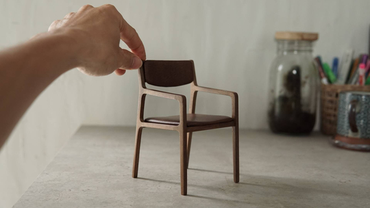 Wood Chair 2 - 16 Scale Furniture Miniatures For Doll, Blythe, Bjd Roombox, Vintage Dollhouse, Ooak Doll