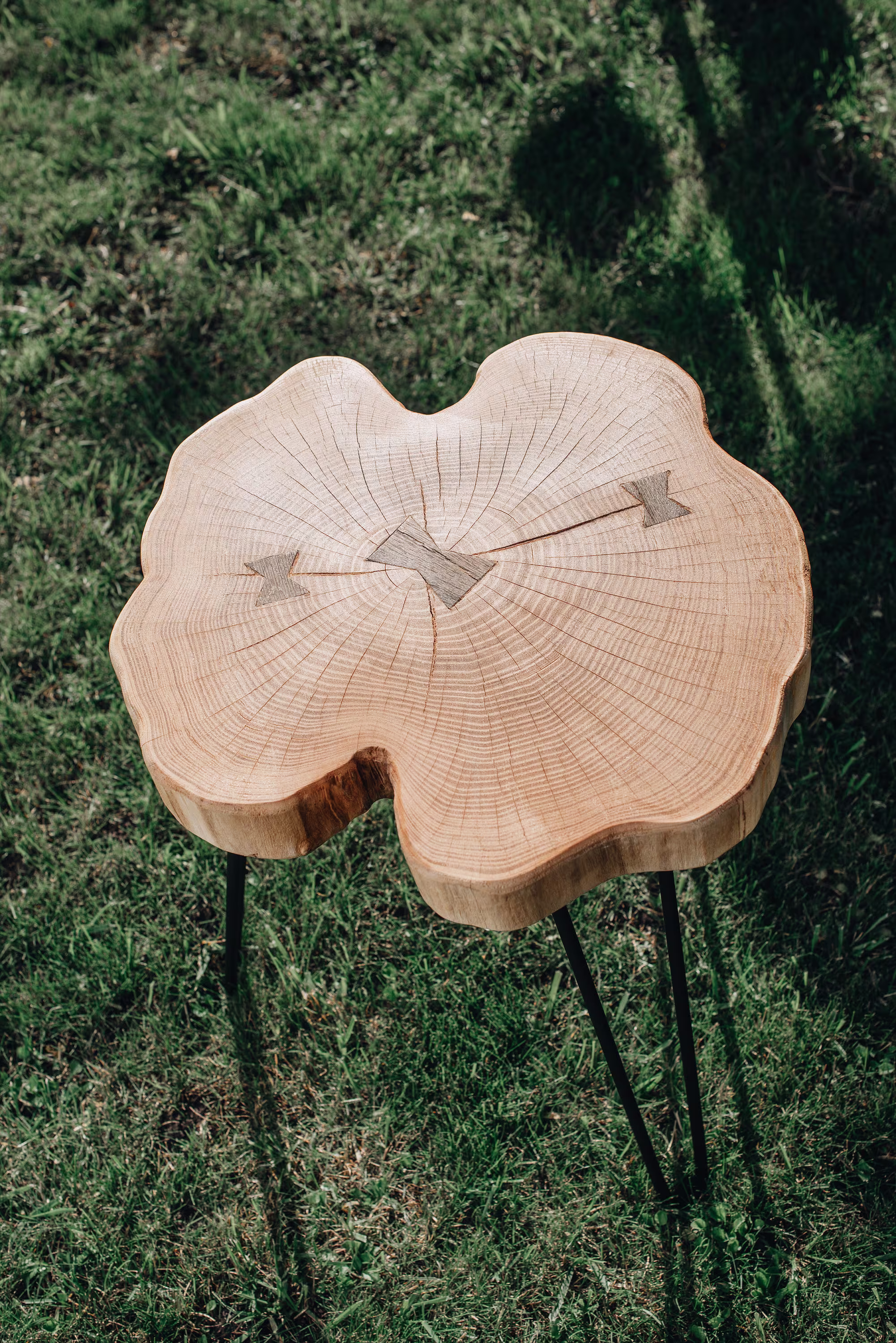 Wood Slab Coffee Table, Rustic Tables, Modern Hairpin Legs End Outside Table