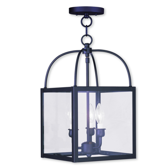 Livex Lighting Milford Deep Bronze Steel 3-light Convertible Chain-hung/Ceiling-mount Lighting Fixture