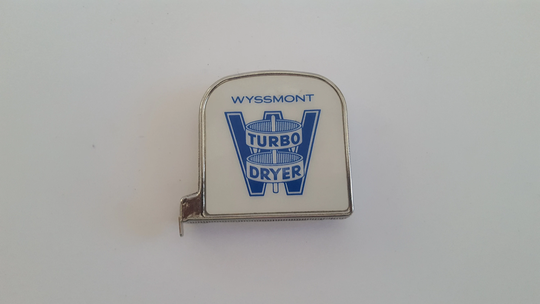 Vintage Circa 1960's Advertising Tape Measure Wyssmont Turbo Dryers Imperial Measurements To 72"