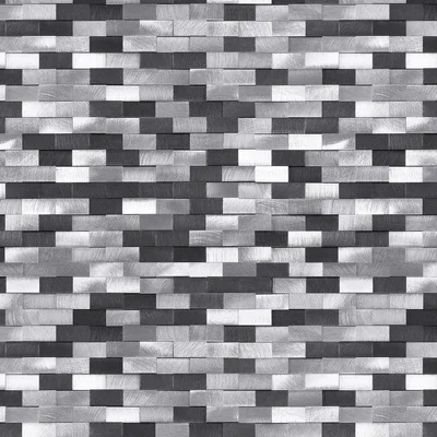 Random Sized Metal Brick Joint Mosaic Wall Tile