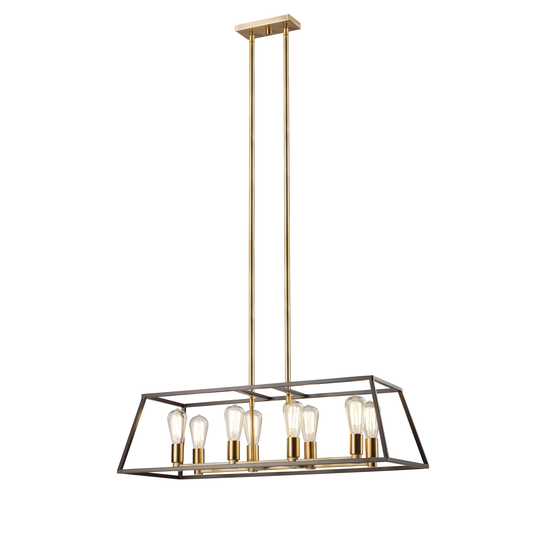 Giuseppe Imports Eight Light Pendant Adams Rubbed Oil Bron - Exact Size