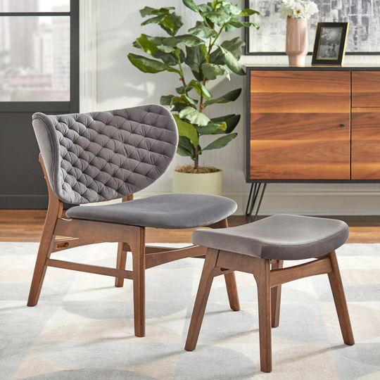 Lifestorey Serene Lounge Chair and Ottoman Set