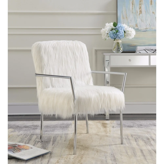 Elegantly Chic Accent Chair, White