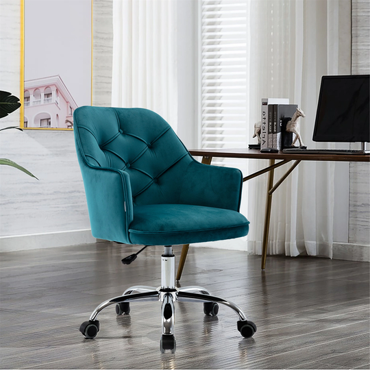 Velvet Swivel Shell Chair Office Armchair