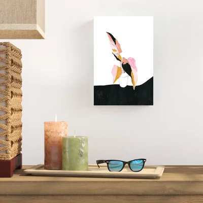 Color Block Fern Print On Canvas