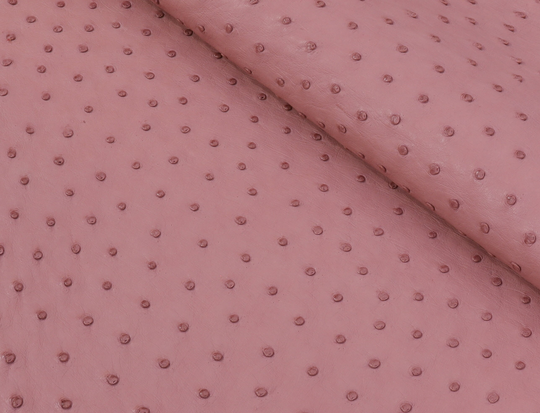 Ostrich Skin Leather Burnt Pink Sf Color | %100 Genuine Natural Skin