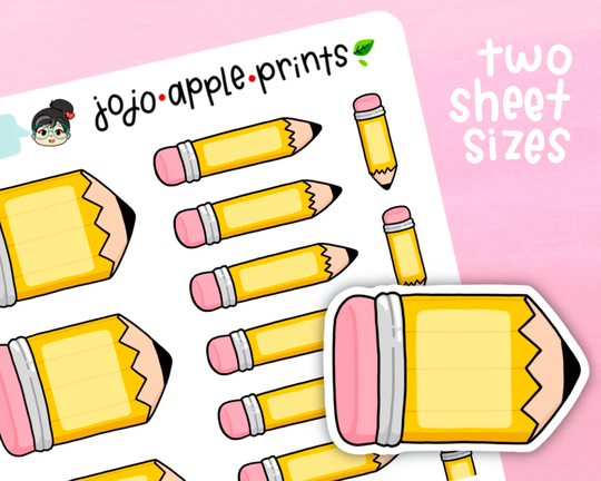 Pencil Boxes Planner Stickers - Hand Drawn, Handmade, Original Artwork For Students, Teacher, School, Homeschool | C007, S007