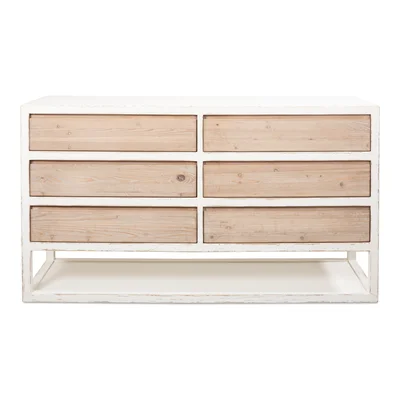 Connor 63'' Wide 6 Drawer Pine Wood Sideboard
