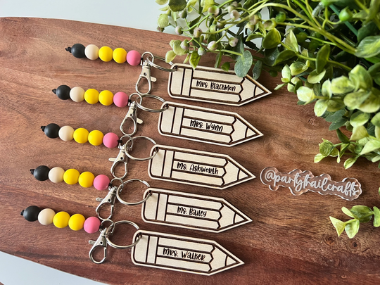 Teacher Pencil Keychain... Gifts... Engraved Personalization... Appreciation