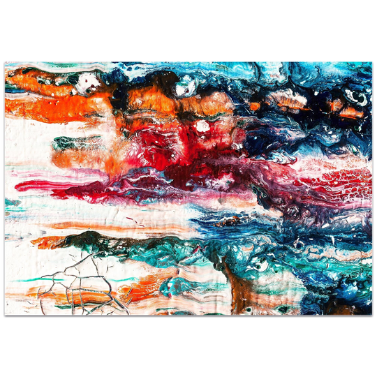 Jamie Anton 'Sunset On Her Breath 3' 32in x 22in Abstract Wall Art on Plexiglass - Multi-Color