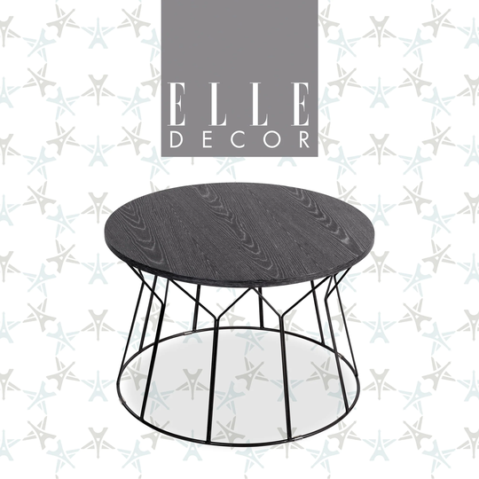 Elle Decor Fleur Black Metal Coffee Table