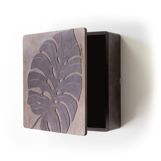 Karvd Monstera - Wall Mounted Laptop Desk Space Saving Hanging Charging Station Cabinet Home Office Flip Down Secretary