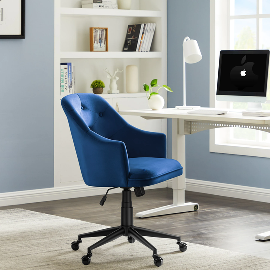 Velvet Home Office Swivel Chair - N/A