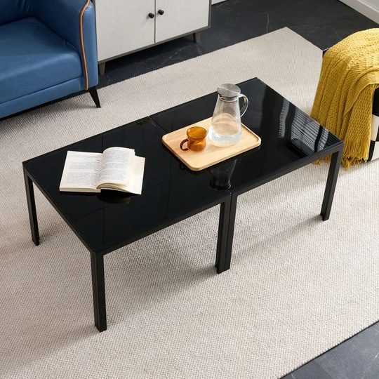 23'' Square Modern Coffee Table Set of 2