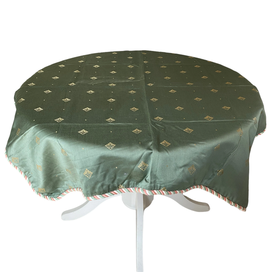 Luxury Table Topper Green Square Table Cover 42" Custom Made Lined Tablecloth
