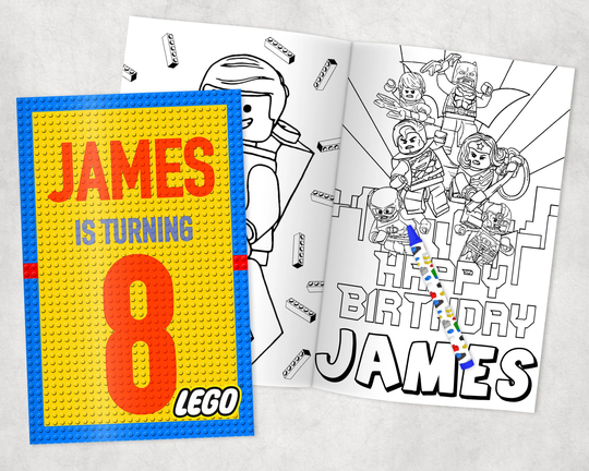 Building Blocks Personalized Coloring Books - Custom Party Favors Thank You Gift Birthday Printed & Shipped- 12