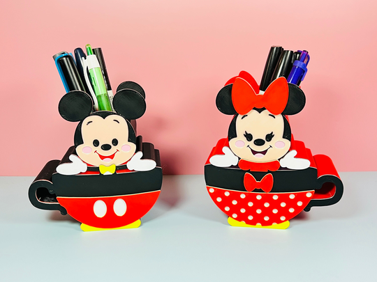 Pen & Pencil Holder | Tea Cups Makeup Brush Marker Case