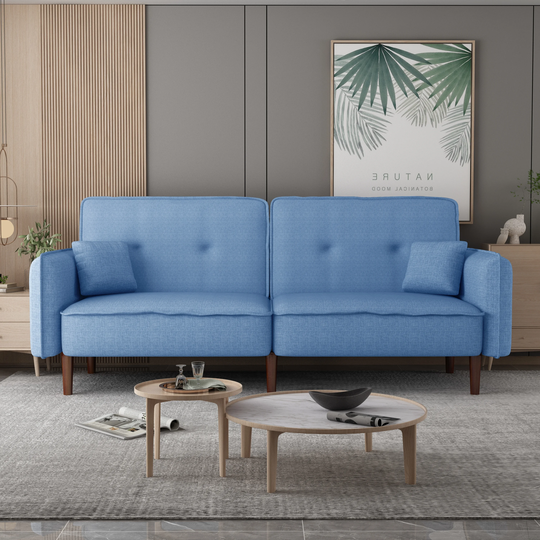 Convertible Folding Futon Sofa Bed Adjusting Backrest Loveseat Polyester Sofa