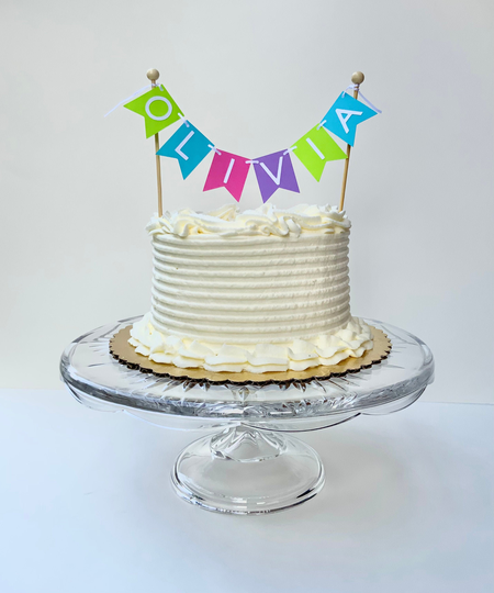 Banner Cake Topper, Colorful Mini Party Decorations, Personalized Name Topper
