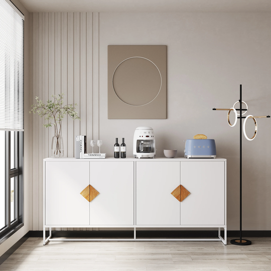 Solid wood double storage sideboard